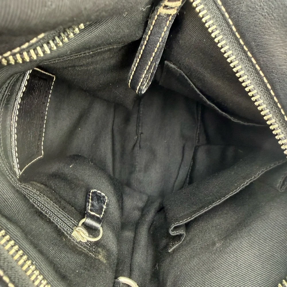 Coach Soho Buckle Flap Hobo Black Leather Y2K Shoulder Bag 1452 Silver Hardware